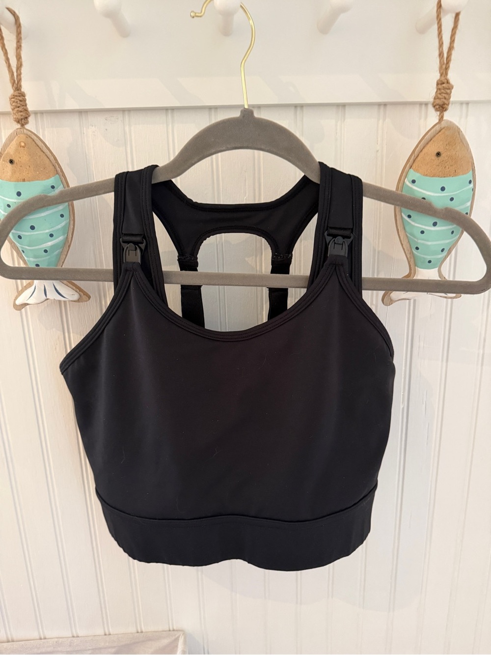 Kiss active Black Maternity/Nursing Sports Bra with Clip Straps